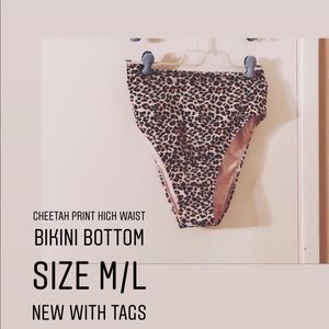 Cheetah print high waisted bikini bottoms